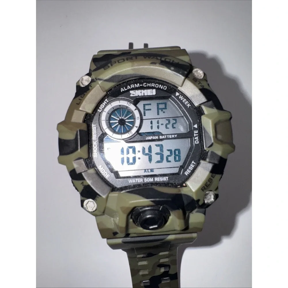 Skmei Camouflage Army New Watch Multifunction Men Digital Electronic Wristwatch